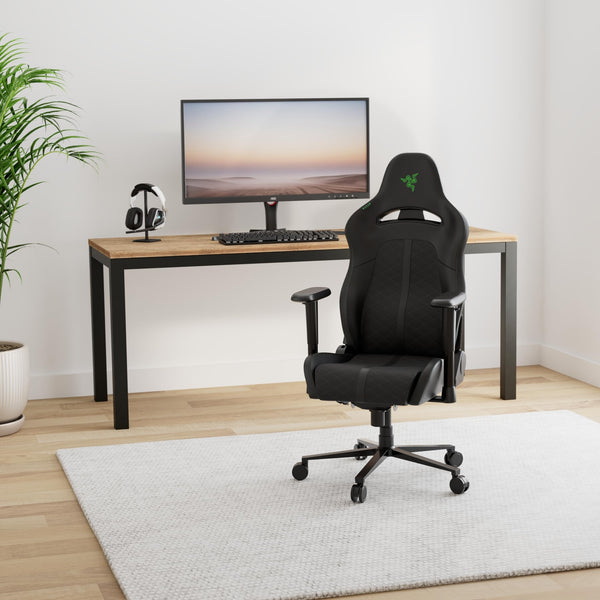 Gaming Chair with Built-In Lumbar Arch & 152° Recline