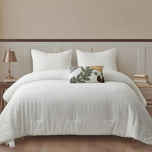 Cotton Waffle Weave Comforter Set – 3-Piece Bedding Set
