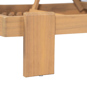 Acacia Wood Outdoor Chaise Lounge Chair with Cushion