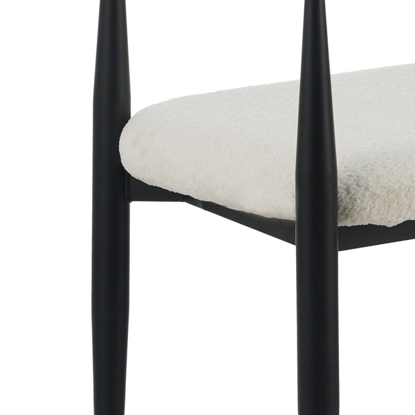 Modern Bouclé Loveseat with Iron Frame