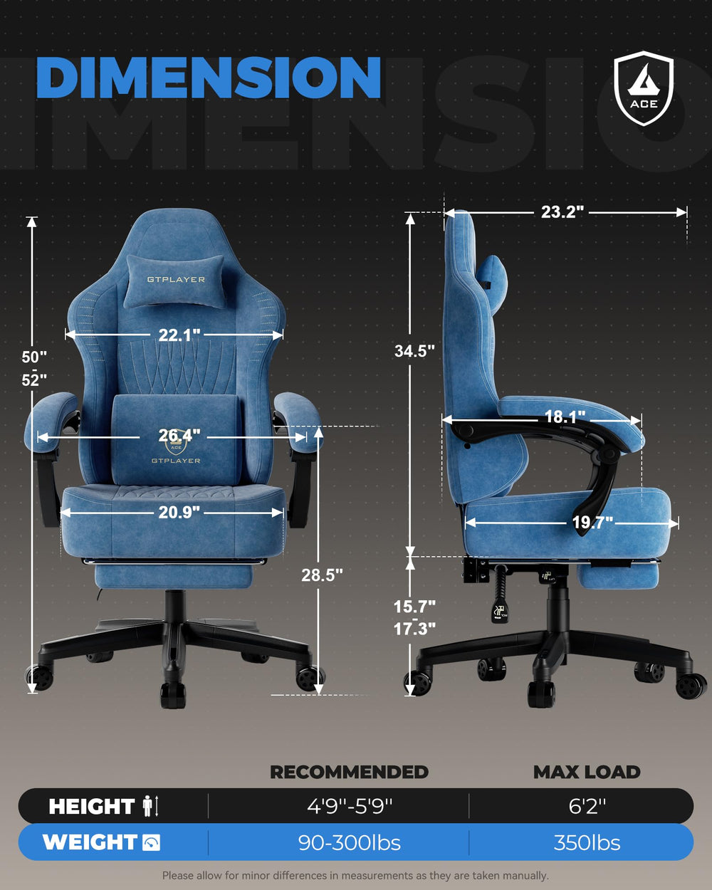 Big and Tall Gaming Chair with Footrest