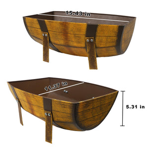 Metal Half Barrel Planters (2 Pack) with Legs – Rustic Outdoor Garden Planter
