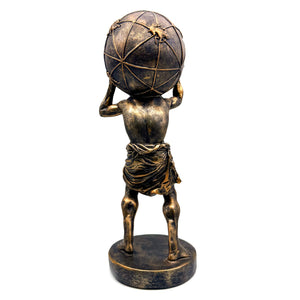 Greek Atlas Statue Bronze Resin Sculpture 16.5 Inch