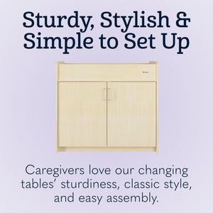 Commercial Daycare Changing Table with Locking Cabinet and Built-In Shelves