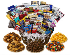 Easter Gift Basket with Chocolate, Candy & Snacks – 25 Piece Spring Holiday Set
