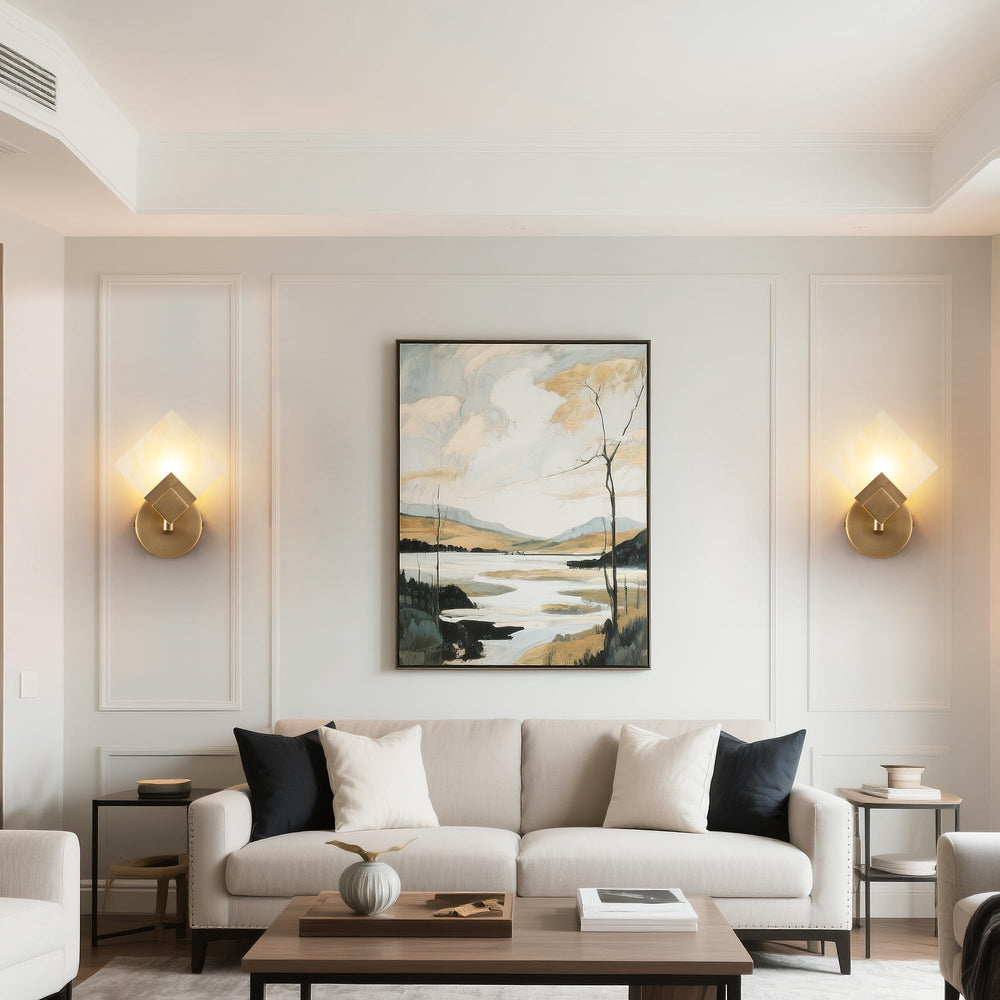Natural Marble Wall Sconces – Hardwired Modern Wall Light