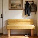 Boucle Upholstered Dining Bench with Wooden Frame