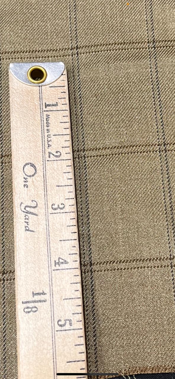 Olive Green Plaid Wool Suiting Fabric – Italian Woven, 59" Wide
