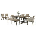 8-Piece Extendable Dining Set with Bench – Driftwood