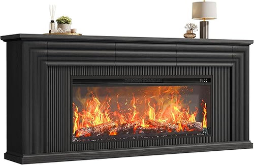 70" Fireplace TV Stand with 42" Electric Fireplace