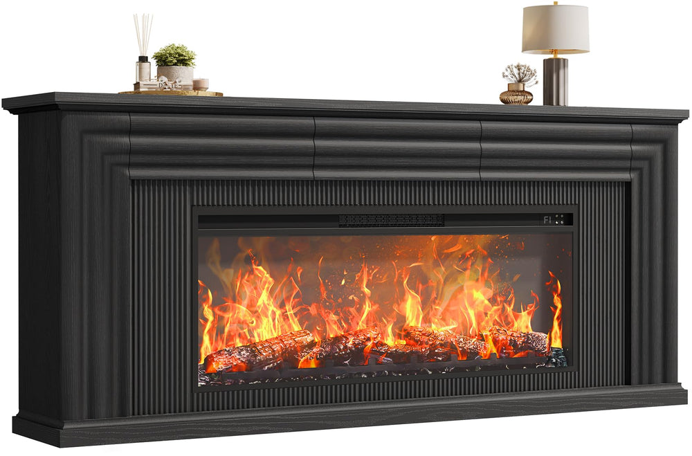 70" Fireplace TV Stand with 42" Electric Fireplace & 3 Drawers