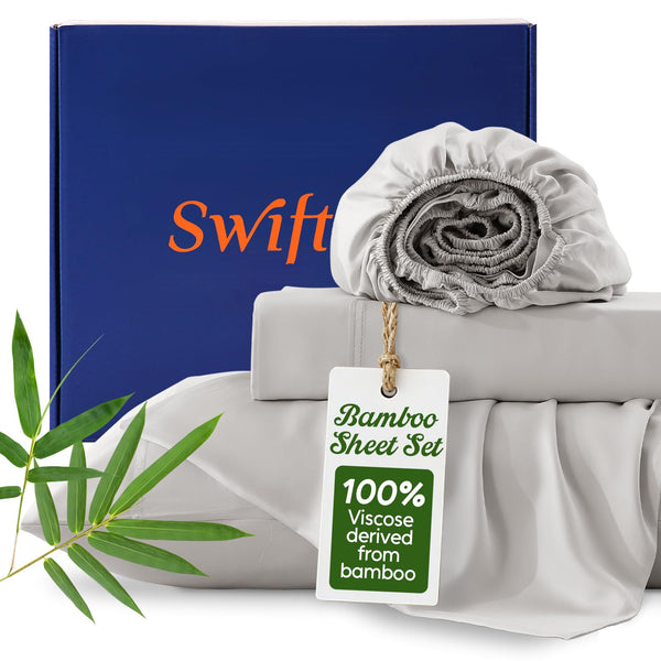 Bamboo King Bed Sheet Set – 4-Piece, 300 Thread Count, Deep Pocket