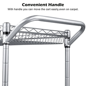 3-Tier Heavy Duty Rolling Utility Cart with Wheels