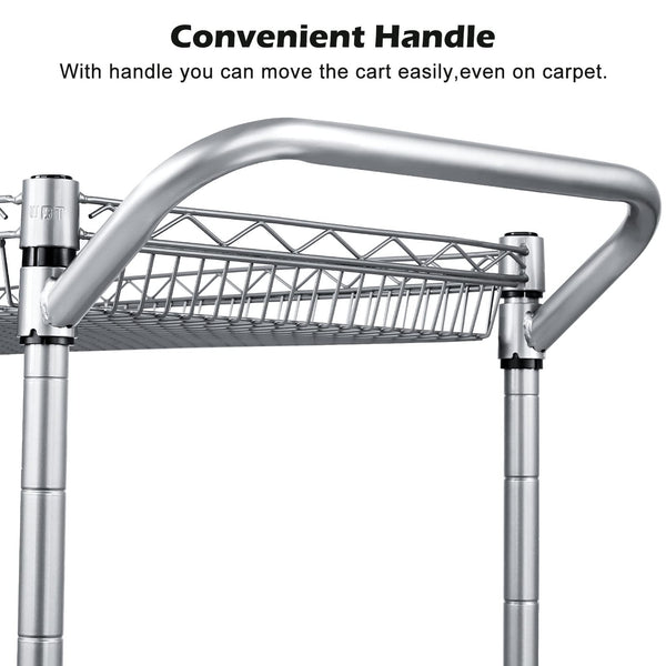 3-Tier Heavy Duty Rolling Utility Cart with Wheels
