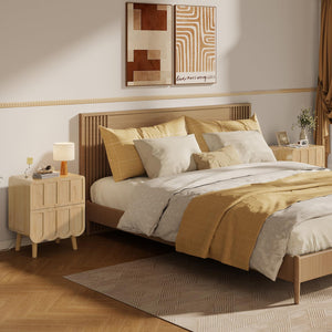 Nightstand with Charging Station & 2 Drawers