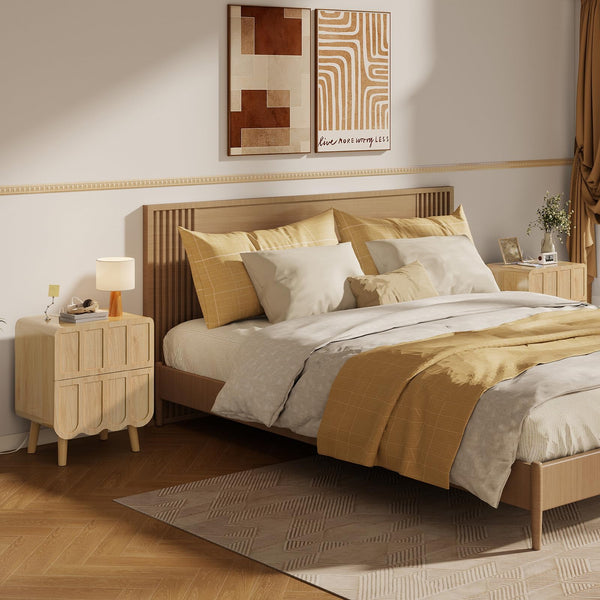 Nightstand with Charging Station & 2 Drawers