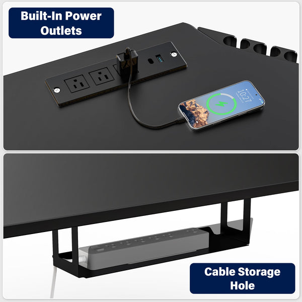 L-Shaped Electric Standing Desk — 63" x 55"