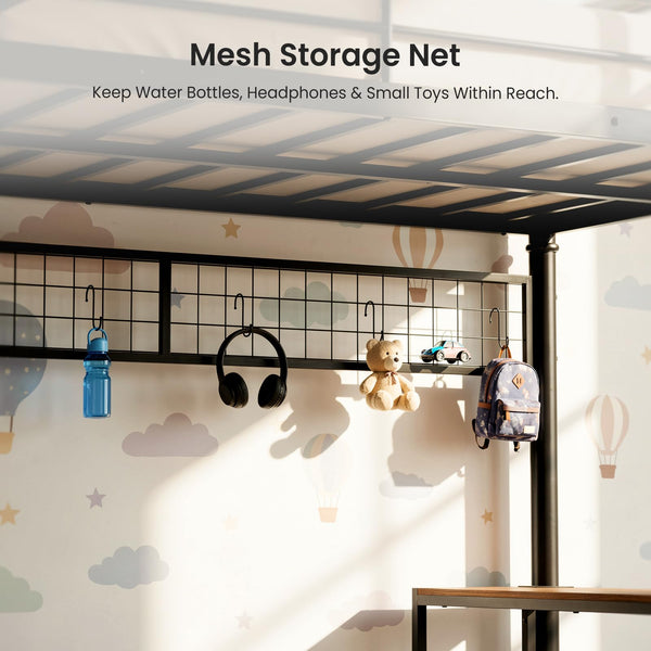 Twin Loft Bed with Desk, Storage & USB Charging