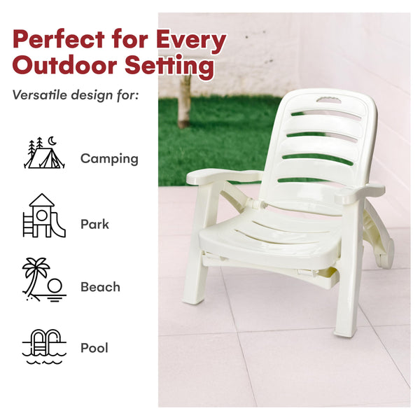 Outdoor Folding Lounge Chair – Adjustable Reclining Chaise for Patio, Pool & Beach