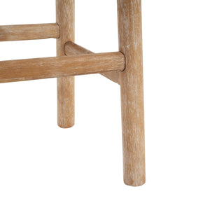 Christopher Knight Home Aubrie Counter Height Bar Stools Set of 2, Boucle Fabric Round Bar Stool for Kitchen Island, Wooden Backless Dining Room Chair, Counter Stool with Footrest, Natural+Milky White