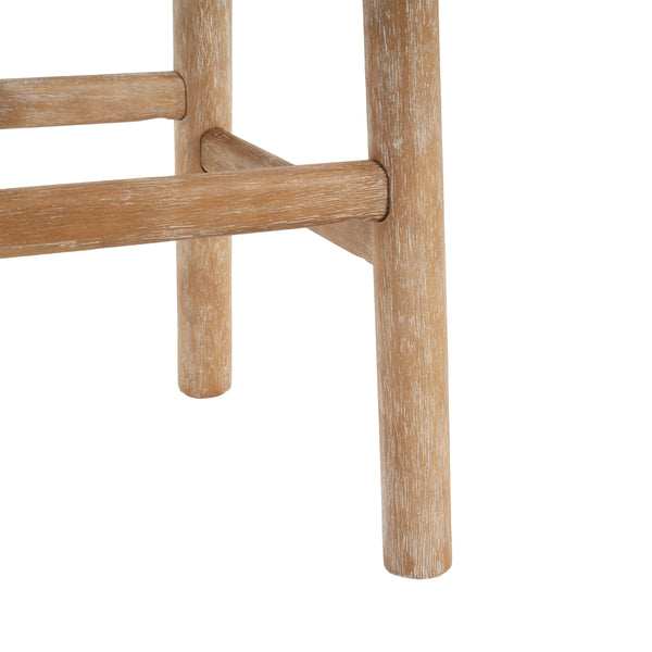Christopher Knight Home Aubrie Counter Height Bar Stools Set of 2, Boucle Fabric Round Bar Stool for Kitchen Island, Wooden Backless Dining Room Chair, Counter Stool with Footrest, Natural+Milky White