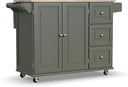 Rolling Kitchen Island Cart with Drop-Leaf Breakfast Bar
