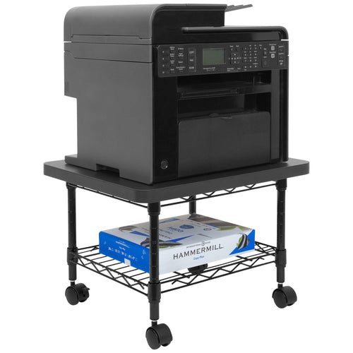 Rolling Under Desk Printer Stand with Wheels, 2-Tier Storage Cart