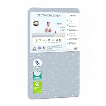Breathable 2-Stage Crib & Toddler Mattress | Waterproof, Machine Washable