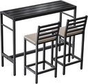 5-Piece Outdoor Patio Bar Set with Counter Height Table & Cushioned Stools