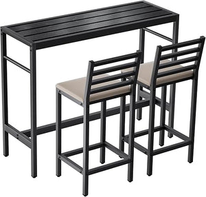5-Piece Outdoor Patio Bar Set with Counter Height Table & Cushioned Stools