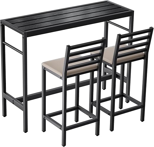 5-Piece Outdoor Patio Bar Set with Counter Height Table & Cushioned Stools