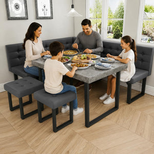 Corner Dining Table Set with Storage Bench