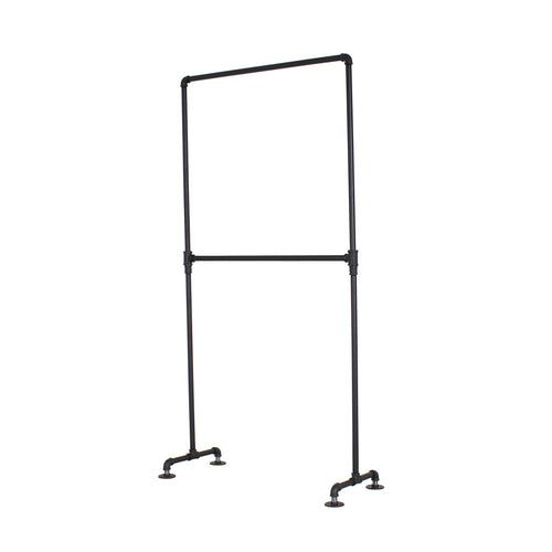 Industrial Pipe Double Rail Clothing Rack
