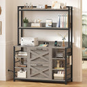 2-Drawer File Cabinet with Lock, Power Strip & Open Shelves