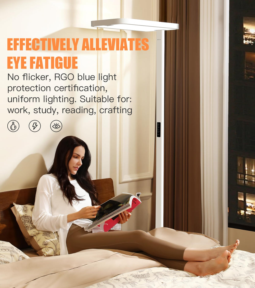 LED Floor Lamp with Motion Sensor – 9500LM, 4000K, Dimmable, Eye-Care Standing Light