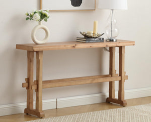 59" Solid Wood Console Table – Farmhouse Entryway & Sofa Table