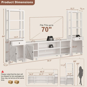 94" Wall Entertainment Center with Power Hub