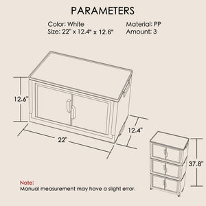 Foldable Stackable Storage Bins with Lids, Doors & Wheels