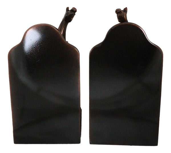 Rearing Horses Bookend Set – Bronze Electroplated Resin