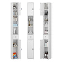 Tall Narrow Storage Cabinet with Lights & Adjustable Shelves