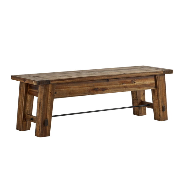 60-Inch Solid Wood Entryway & Dining Bench – Rustic Industrial Style