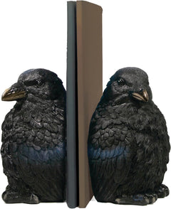 Raven Bookends – Black Resin