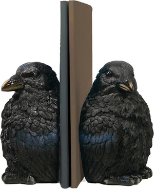 Raven Bookends – Black Resin