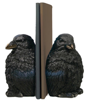 Raven Bookends – Black Resin