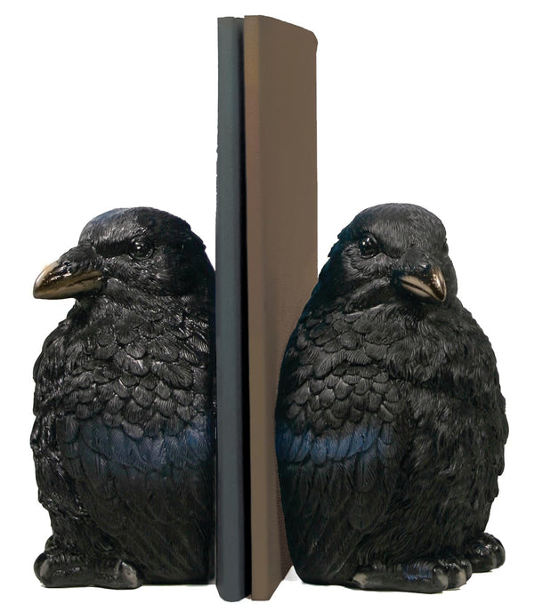 Raven Bookends – Black Resin