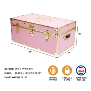 Storage Trunk Footlocker with Locking Lid