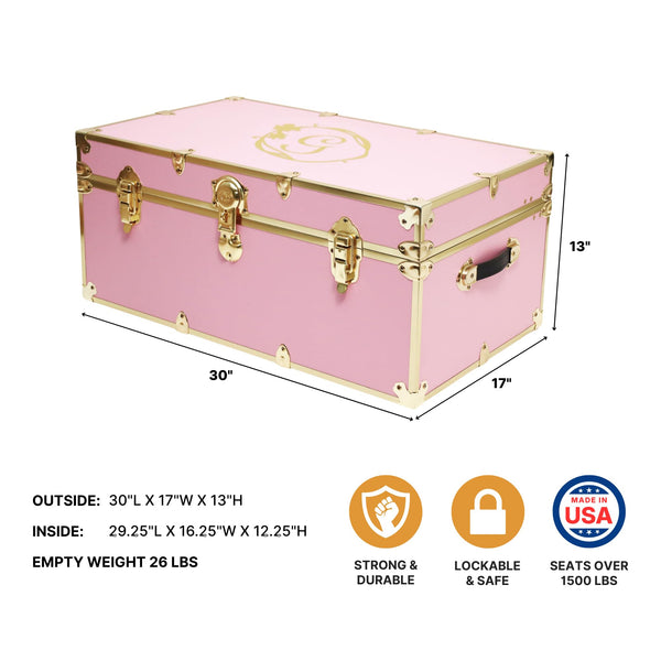 Storage Trunk Footlocker with Locking Lid