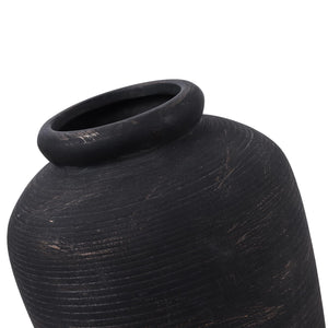 Black Ceramic Vase – Tall Rustic Farmhouse Decor