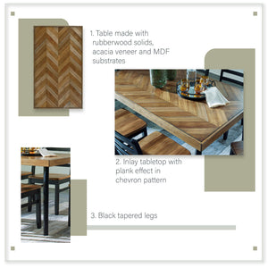 7-Piece Rectangular Dining Table Set with 6 Ladderback Chairs