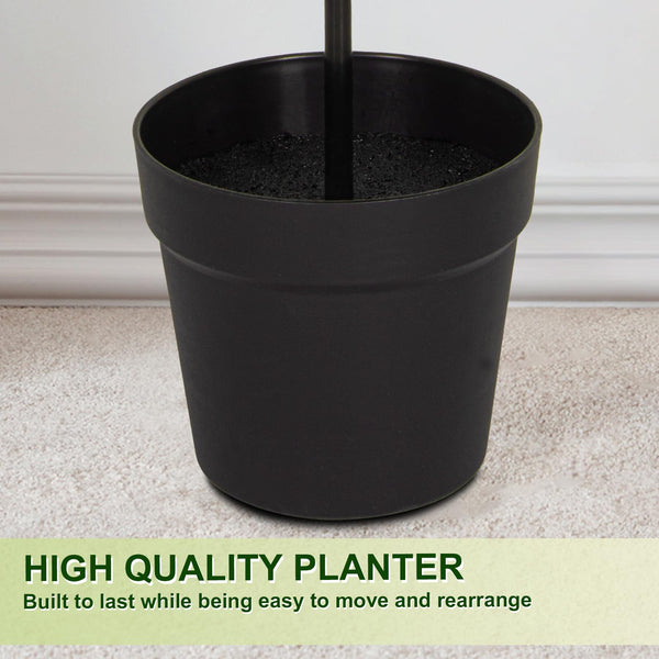 Triple Ball Topiary Tree Set of 2 with Planter – 4 ft Artificial Indoor Outdoor Plant